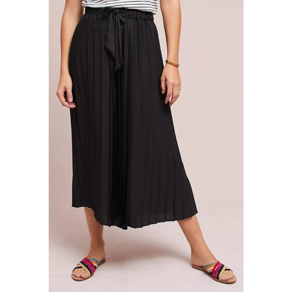 Anthropologie pleated Black Wide Leg Pants - Picture 2 of 5